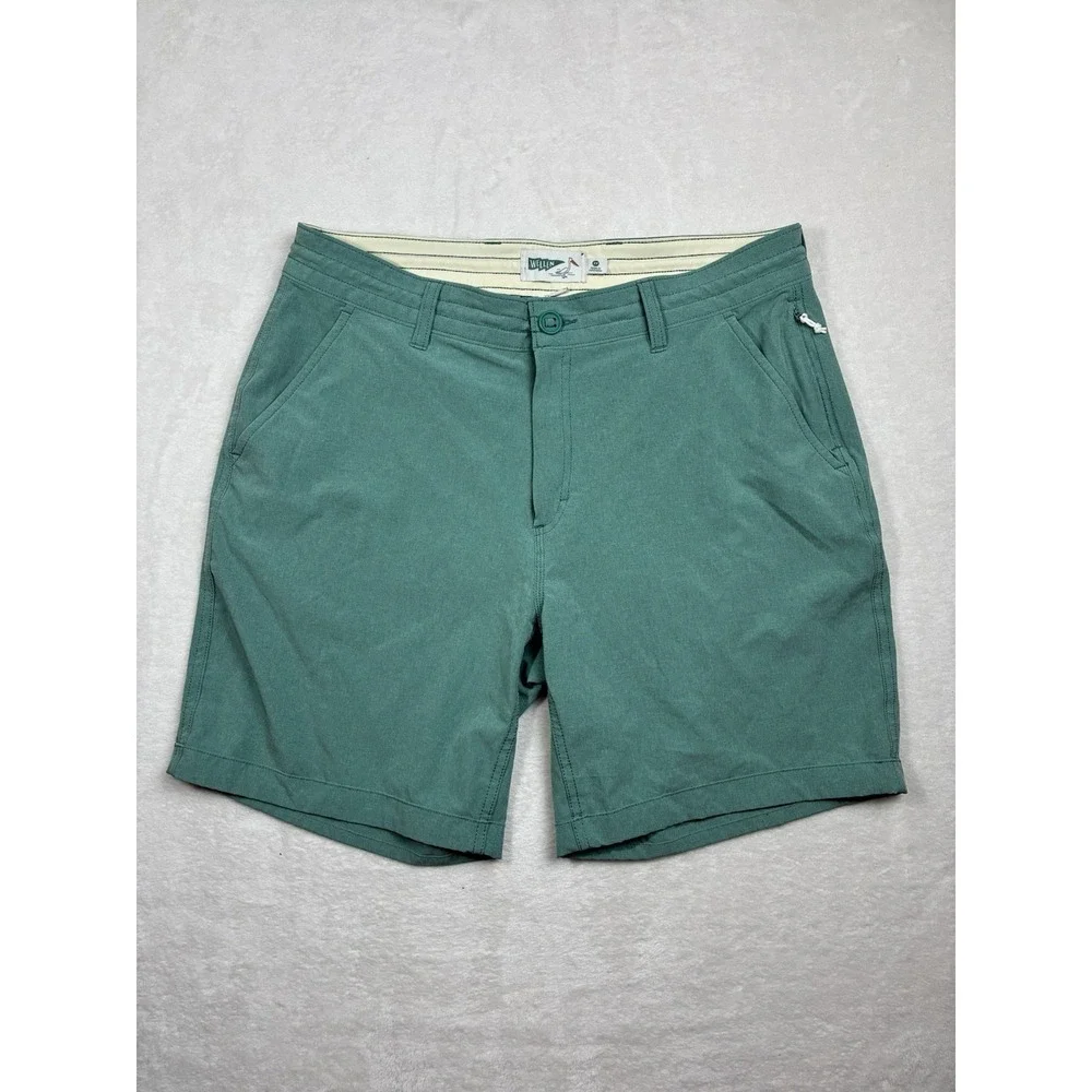 Wellen Cruiser Shorts Mens 33 Green Hybrid Chino 7